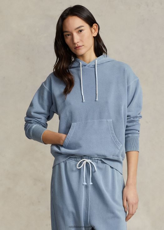 sweat à capuche en molleton de coton bio 46T60T3188 femmes Ralph Lauren indigo
