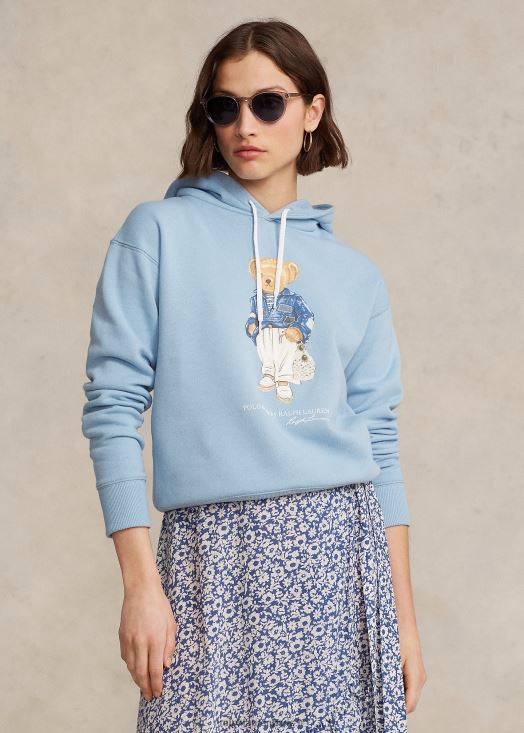 sweat à capuche en polaire polo bear 46T60T3059 femmes Ralph Lauren poudre bleue - Cliquez sur l'image pour la fermer