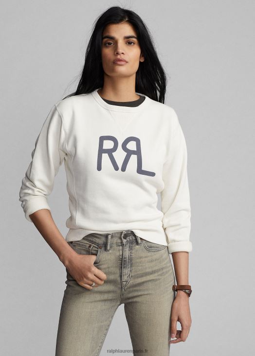 sweat à col rond en molleton à logo 46T60T3612 femmes Ralph Lauren crème de parchemin