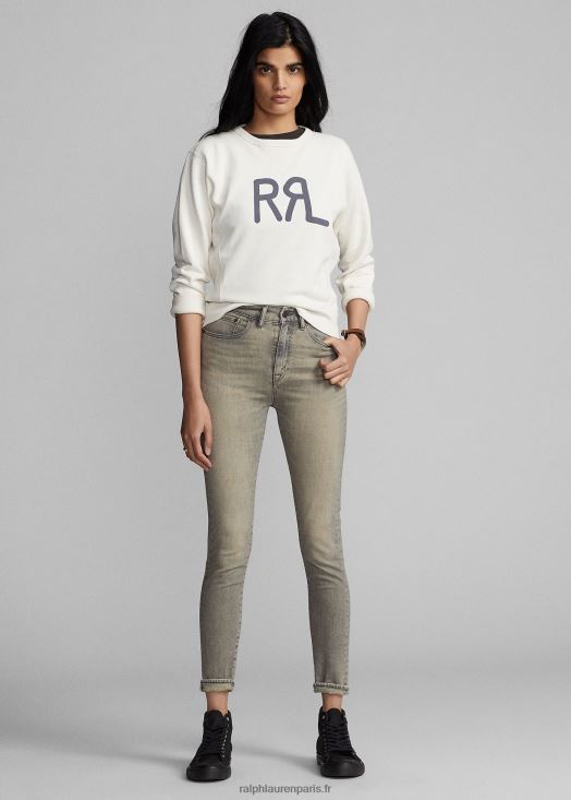 sweat à col rond en molleton à logo 46T60T3612 femmes Ralph Lauren crème de parchemin