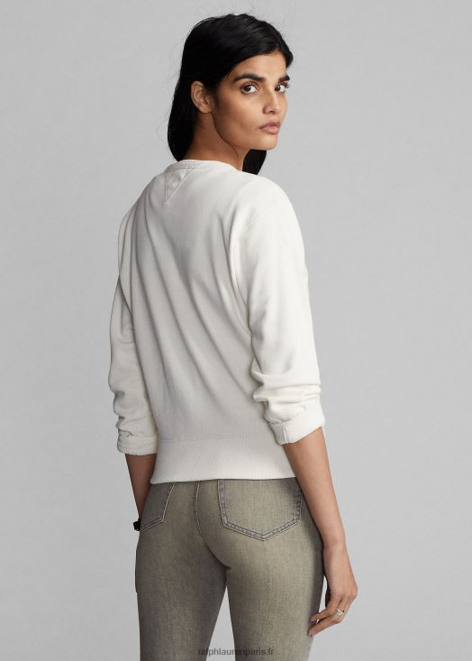 sweat à col rond en molleton à logo 46T60T3612 femmes Ralph Lauren crème de parchemin