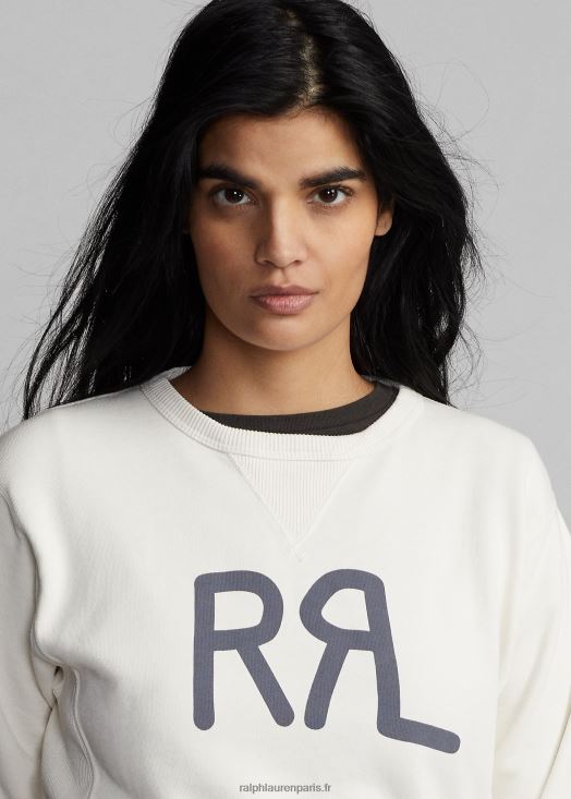 sweat à col rond en molleton à logo 46T60T3612 femmes Ralph Lauren crème de parchemin