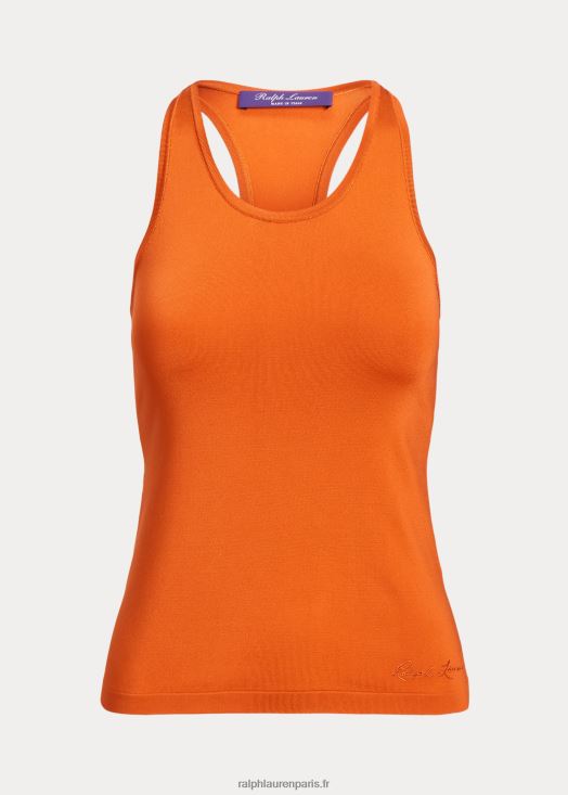 débardeur dos nageur en soie stretch 46T60T9373 femmes Ralph Lauren pavot orange - Cliquez sur l'image pour la fermer