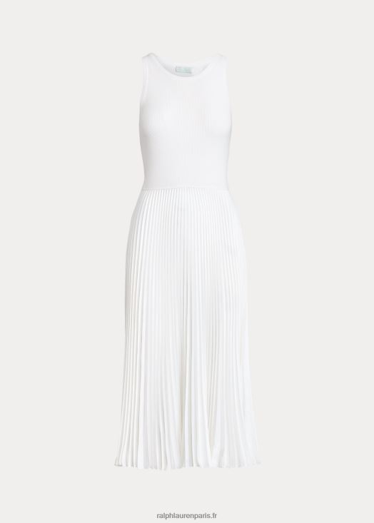 la robe plissée de la collection spelman 46T60T3313 femmes Ralph Lauren blanc