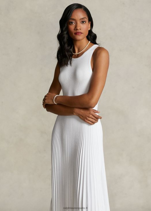 la robe plissée de la collection spelman 46T60T3313 femmes Ralph Lauren blanc