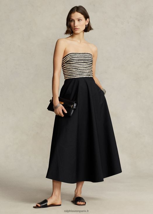robe bustier hybride à corsage en raphia 46T60T9186 femmes Ralph Lauren