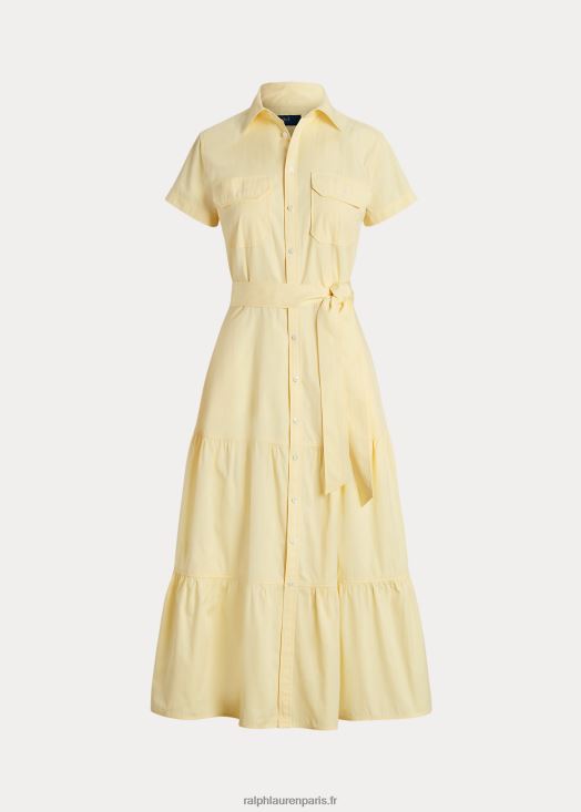 robe-chemise en coton à ceinture 46T60T2927 femmes Ralph Lauren jaune