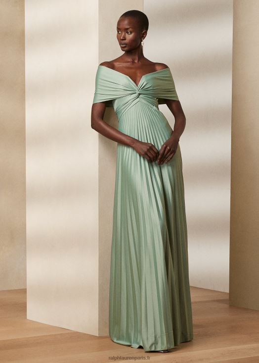 robe de soirée en jersey plissé merridan 46T60T3522 femmes Ralph Lauren sauge printanière