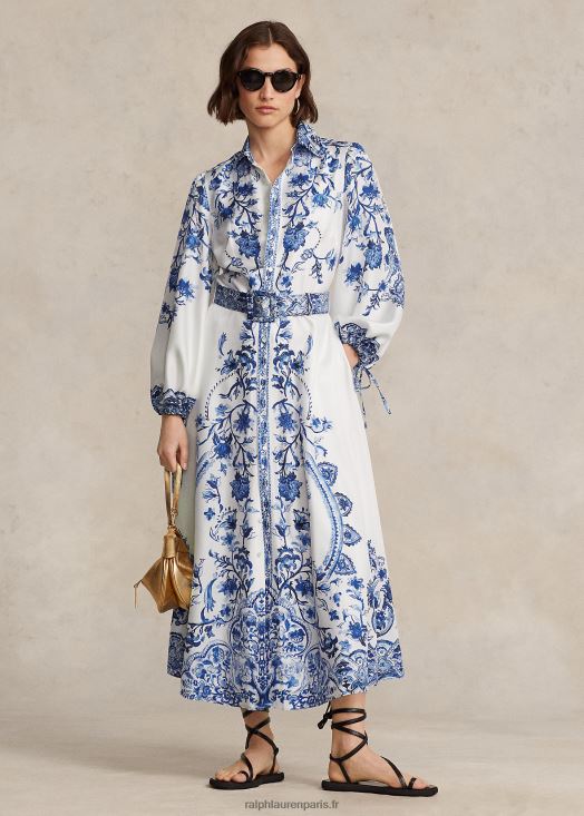 robe en soie de mûrier cachemire 46T60T3072 femmes Ralph Lauren imprimé cachemire vigne - Cliquez sur l'image pour la fermer