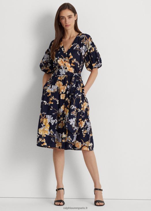 robe en voile de coton ceinturée à fleurs 46T60T4412 femmes Ralph Lauren marine multi - Cliquez sur l'image pour la fermer