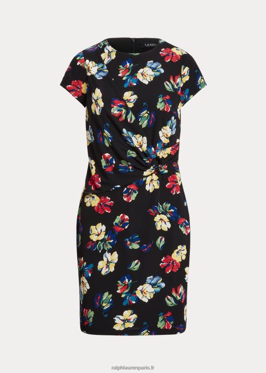 robe à manches courtes en jersey stretch à fleurs 46T60T4354 femmes Ralph Lauren multi noir