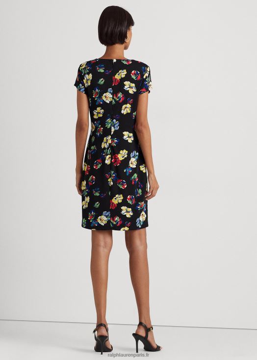 robe à manches courtes en jersey stretch à fleurs 46T60T4354 femmes Ralph Lauren multi noir