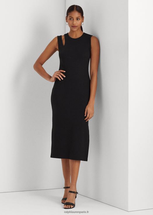 robe mi-longue sans manches en coton mélangé 46T60T3907 femmes Ralph Lauren noir