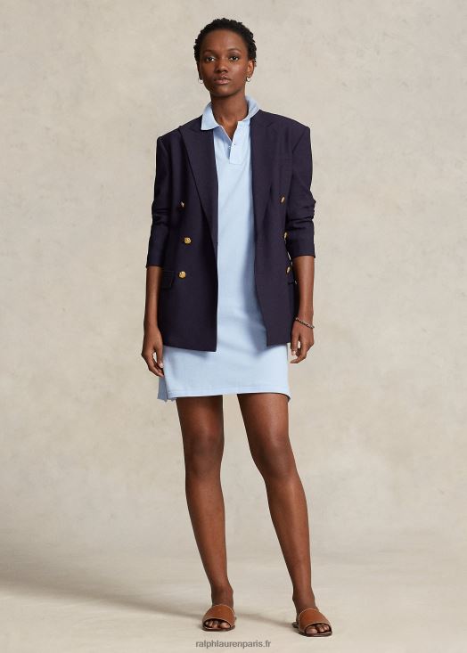 robe polo en maille de coton 46T60T9245 femmes Ralph Lauren bureau bleu - Cliquez sur l'image pour la fermer