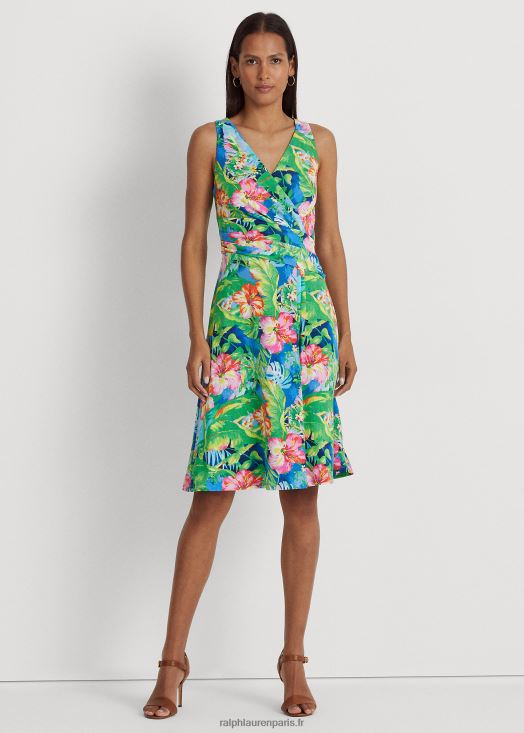 robe sans manches en jersey à fleurs 46T60T3855 femmes Ralph Lauren multi vert/bleu - Cliquez sur l'image pour la fermer
