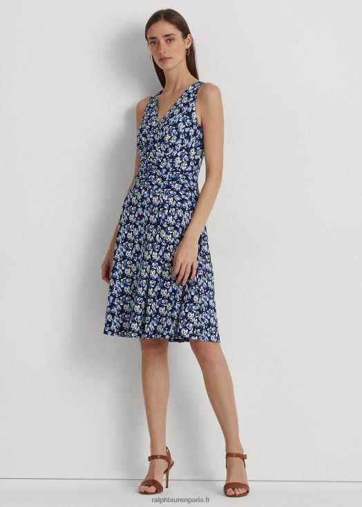 robe sans manches en jersey à fleurs 46T60T4394 femmes Ralph Lauren multi bleu - Cliquez sur l'image pour la fermer
