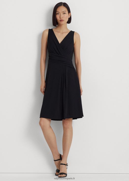 robe sans manches en jersey à surplis 46T60T3889 femmes Ralph Lauren noir - Cliquez sur l'image pour la fermer
