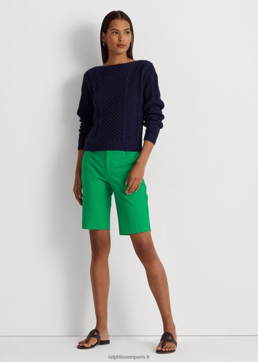 short en sergé bi-stretch 46T60T3834 femmes Ralph Lauren feuille de palmier - Cliquez sur l'image pour la fermer