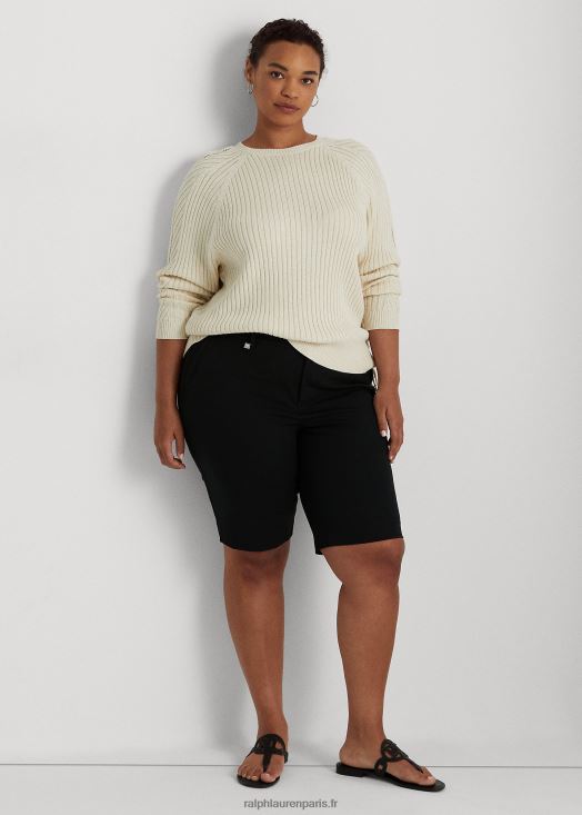 short en sergé bi-stretch 46T60T4734 femmes Ralph Lauren noir