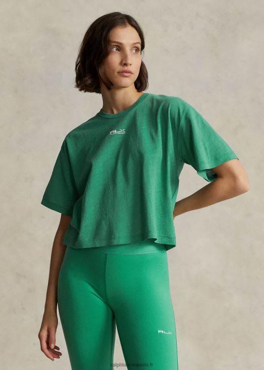 t-shirt court en jersey de coton 46T60T9173 femmes Ralph Lauren radeau vert
