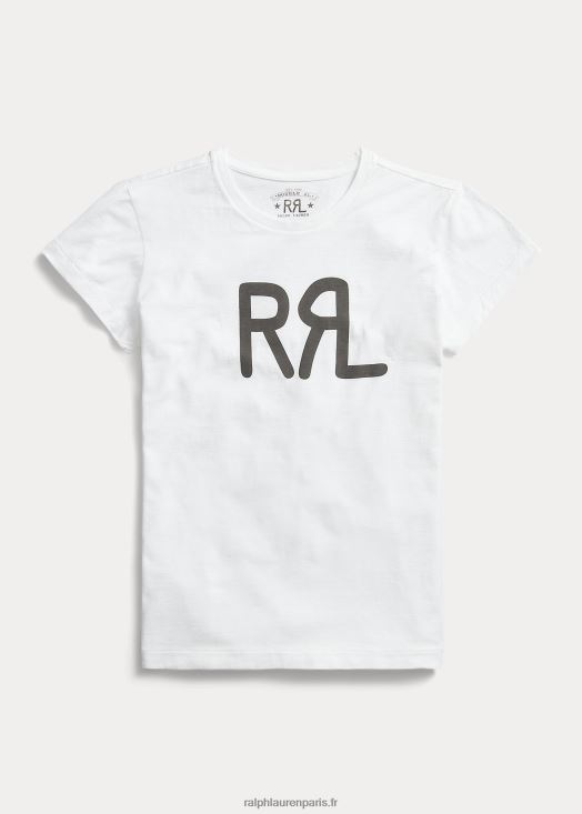t-shirt en jersey de coton à logo 46T60T3679 femmes Ralph Lauren blanc - Cliquez sur l'image pour la fermer