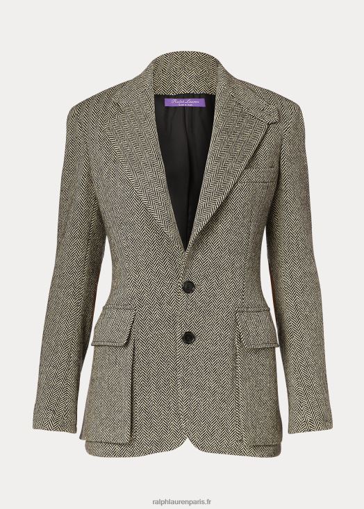 la veste en tweed 46T60T3463 femmes Ralph Lauren noir/crème