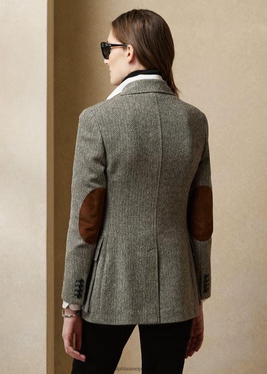 la veste en tweed 46T60T3463 femmes Ralph Lauren noir/crème