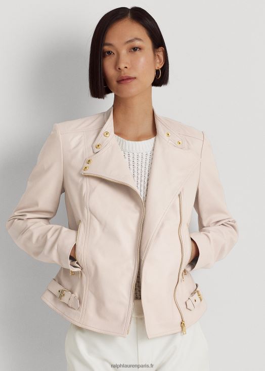 veste de moto en peau d'agneau 46T60T3975 femmes Ralph Lauren rose clair - Cliquez sur l'image pour la fermer