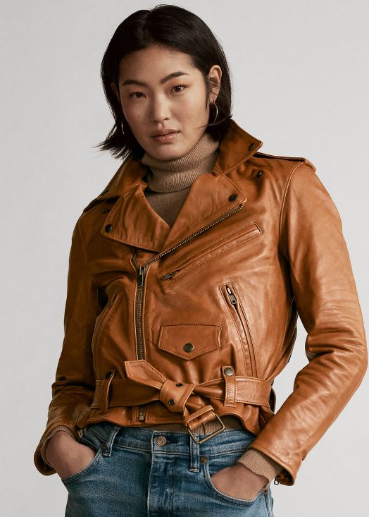 veste de moto en peau de mouton 46T60T9260 femmes Ralph Lauren cannelle - Cliquez sur l'image pour la fermer