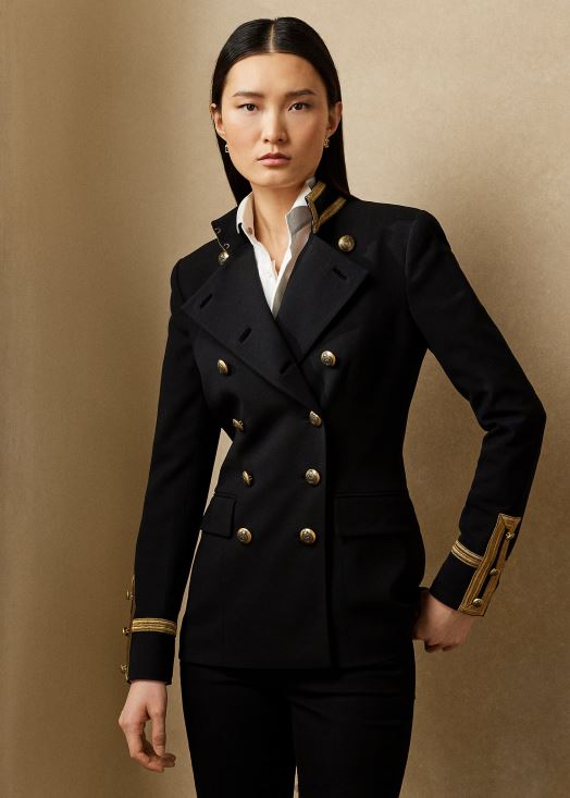 veste en crêpe de laine à double boutonnage 46T60T9328 femmes Ralph Lauren noir