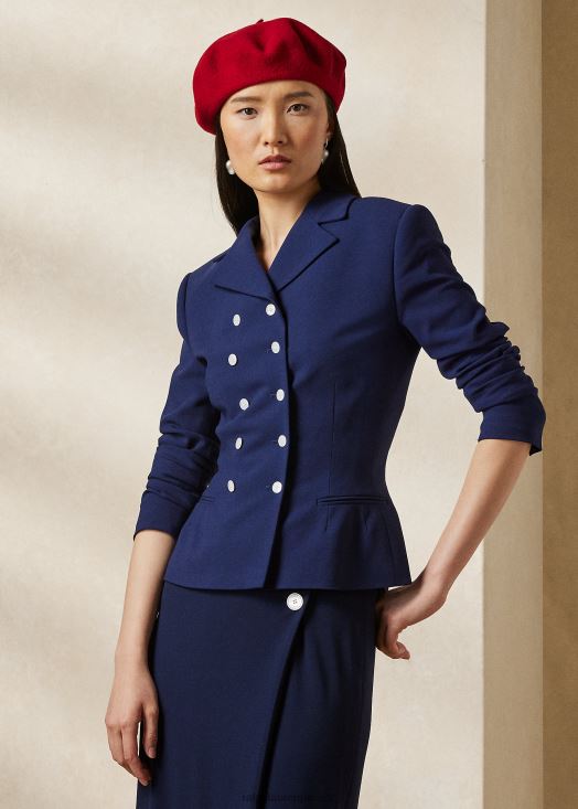 veste en crêpe de laine olwen 46T60T3479 femmes Ralph Lauren marine de luxe