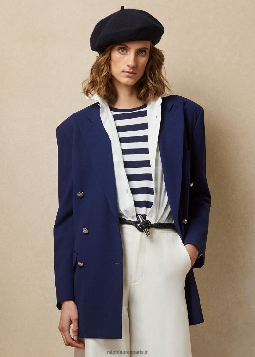 veste en crêpe de laine shelden 46T60T3504 femmes Ralph Lauren marine de luxe