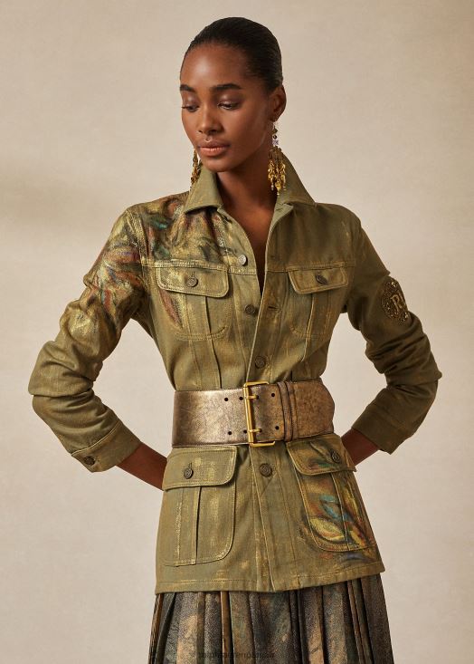 veste en jean à ornements bacall 46T60T3597 femmes Ralph Lauren floral vert exotique