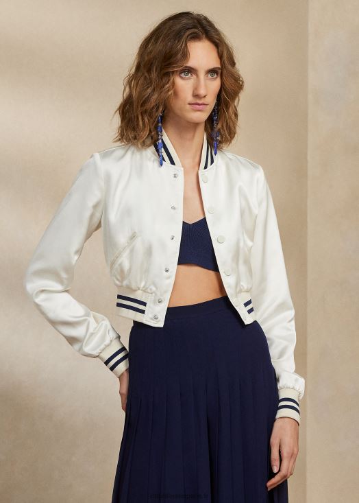 veste en satin délavé graeson 46T60T3480 femmes Ralph Lauren crème luxueuse