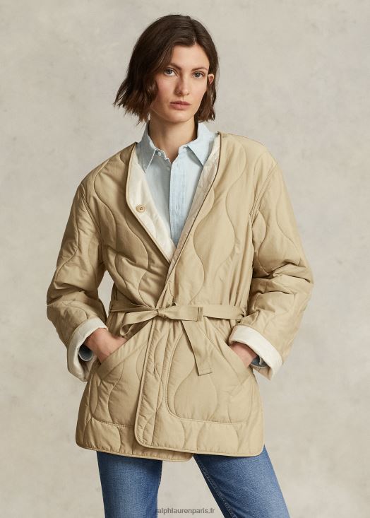 veste ripstop matelassée réversible 46T60T3193 femmes Ralph Lauren bronzage des dunes/crème de marscapone