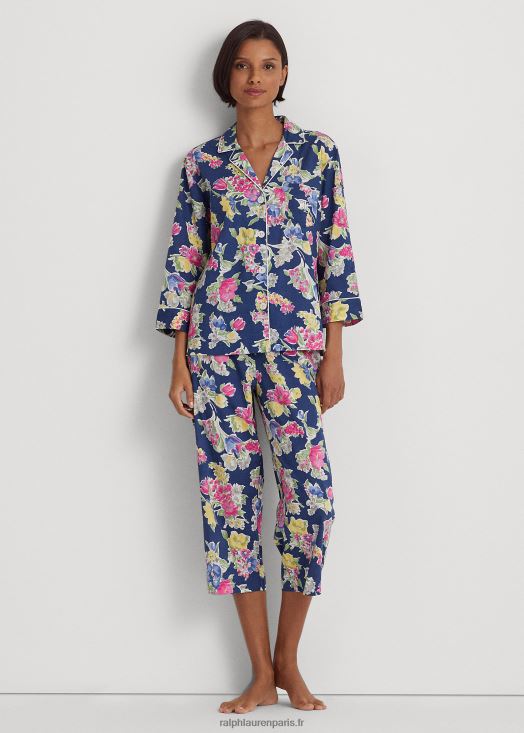 ensemble de nuit capri en coton mélangé à fleurs 46T60T4839 femmes Ralph Lauren imprimé marine - Cliquez sur l'image pour la fermer
