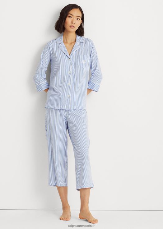 ensemble de nuit en coton 46T60T4236 femmes Ralph Lauren bande bleue