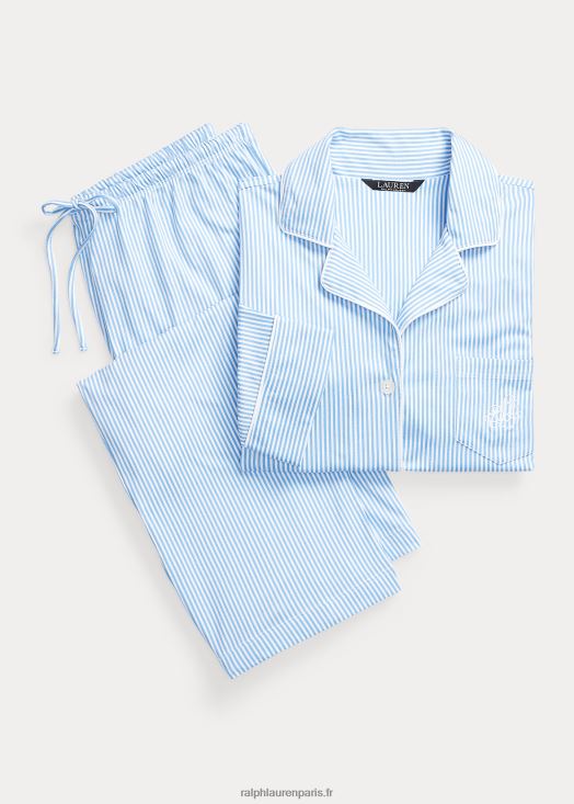 ensemble de nuit en coton 46T60T4236 femmes Ralph Lauren bande bleue