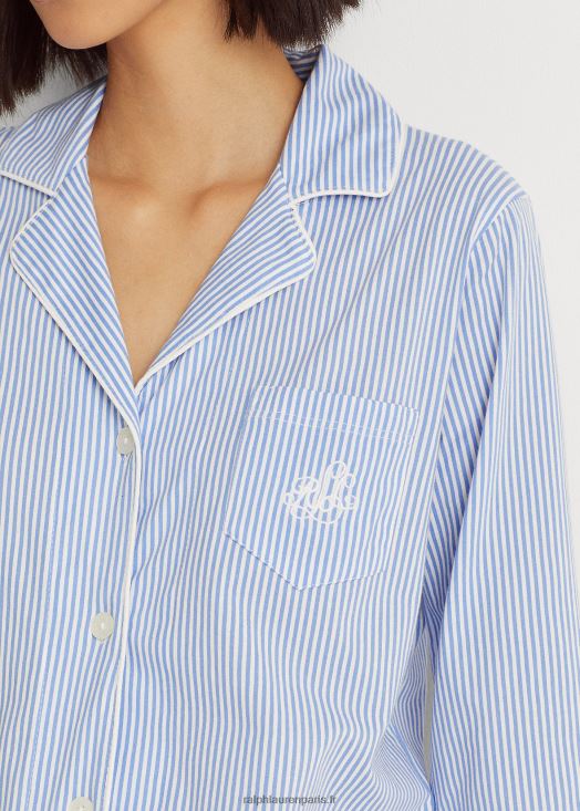 ensemble de nuit en coton 46T60T4236 femmes Ralph Lauren bande bleue