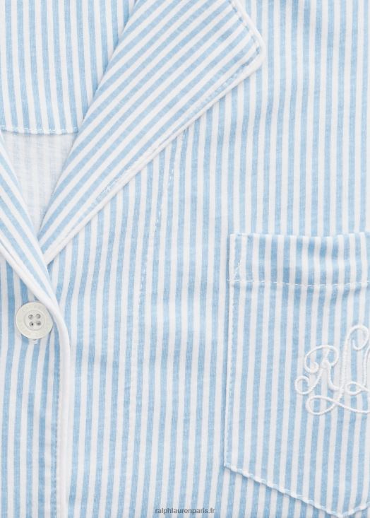 ensemble de nuit en coton 46T60T4236 femmes Ralph Lauren bande bleue