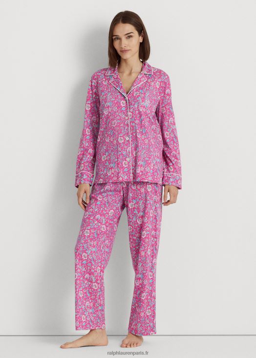 ensemble de nuit en jersey à fleurs 46T60T9582 femmes Ralph Lauren fleurs roses - Cliquez sur l'image pour la fermer