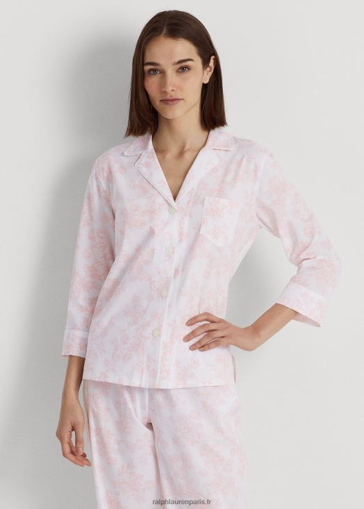 ensemble de nuit en popeline à fleurs 46T60T4465 femmes Ralph Lauren fleurs roses - Cliquez sur l'image pour la fermer
