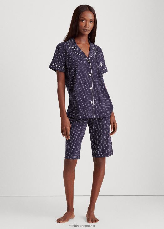 ensemble pyjama bermuda en coton 46T60T4235 femmes Ralph Lauren point marine - Cliquez sur l'image pour la fermer