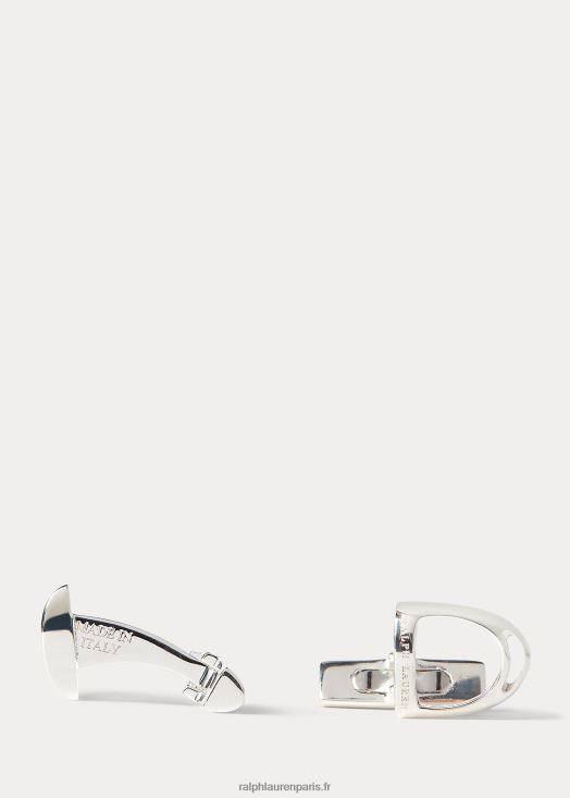 boutons de manchette étrier en argent sterling 46T60T8980 Hommes Ralph Lauren argent