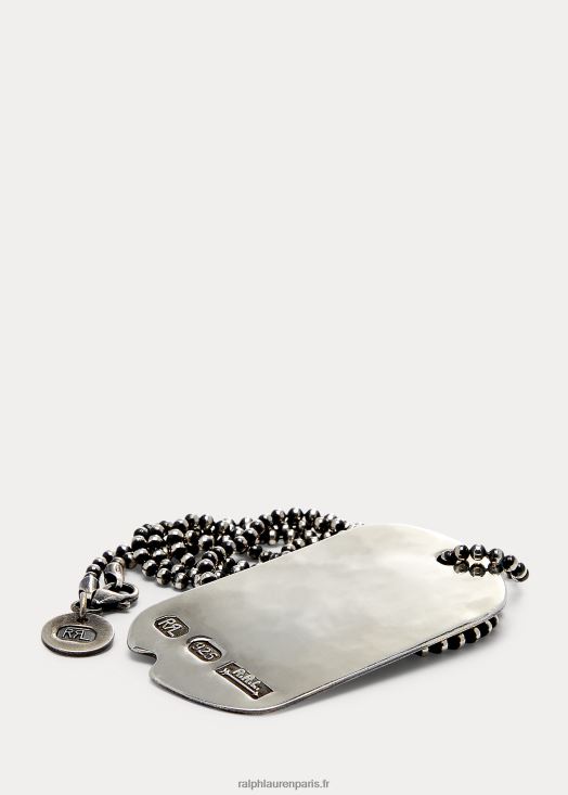 collier plaque d'identité en argent 46T60T8899 Hommes Ralph Lauren argent