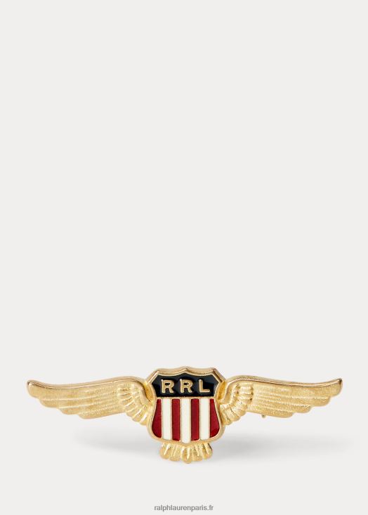 épingle émaillée à bouclier ailé 46T60T8885 Hommes Ralph Lauren rouge/bleu/argent