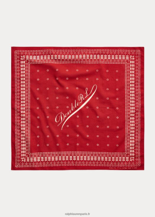 bandana en coton à logo 46T60T5487 Hommes Ralph Lauren rouge de dinde/crème