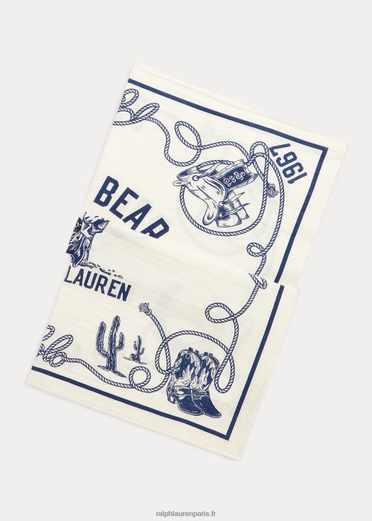 bandana en coton polo ours 46T60T2441 Hommes Ralph Lauren crème/bleu