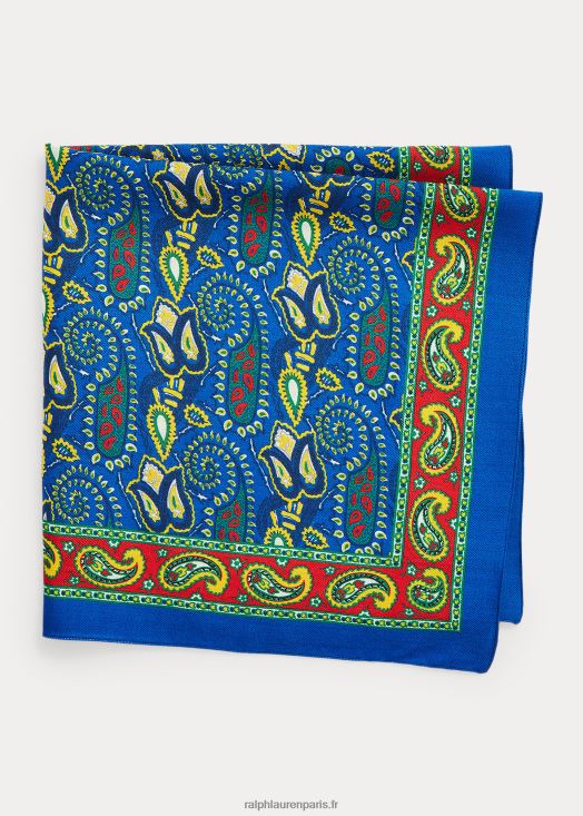 bandana en laine et soie cachemire 46T60T2535 Hommes Ralph Lauren multi bleu
