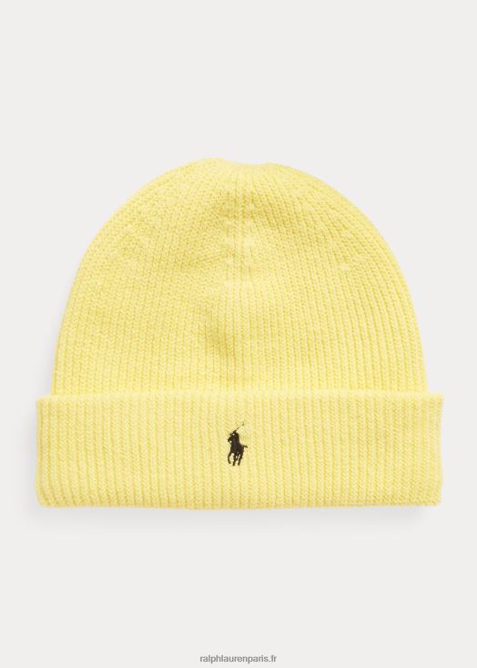 bonnet côtelé poney signature 46T60T2444 Hommes Ralph Lauren écrasement de citron